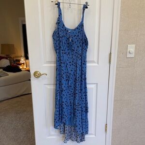 Parker Blue and Black High Low Dress